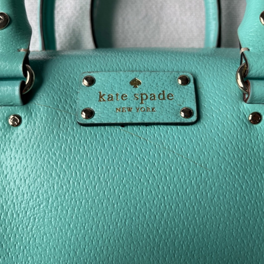 Kate Spade Alessa Wellesley Leather Satchel - Color: Robin's Egg Blue / Teal - Picture 9 of 16